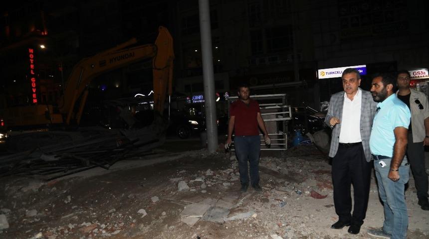 Beyazg&uuml;l yıkım &ccedil;alışmalarını denetledi