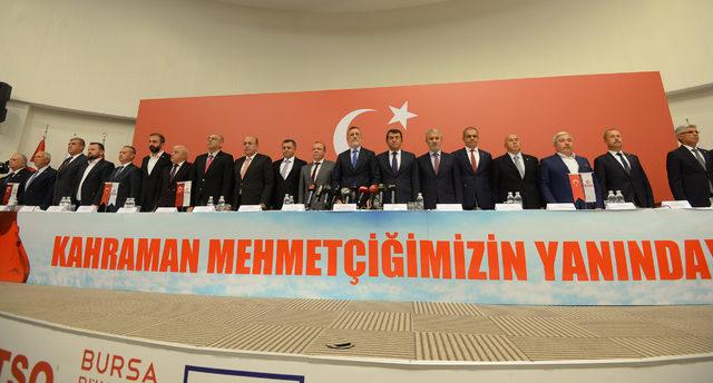 Bursa iş dünyası Mehmetçiğin yanında