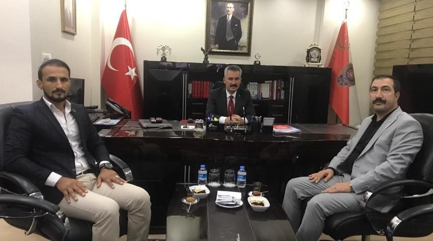 Başkan Kahraman&rsquo;dan emniyet m&uuml;d&uuml;r&uuml; Karabağ&rsquo;a hayırlı olsun ziyareti