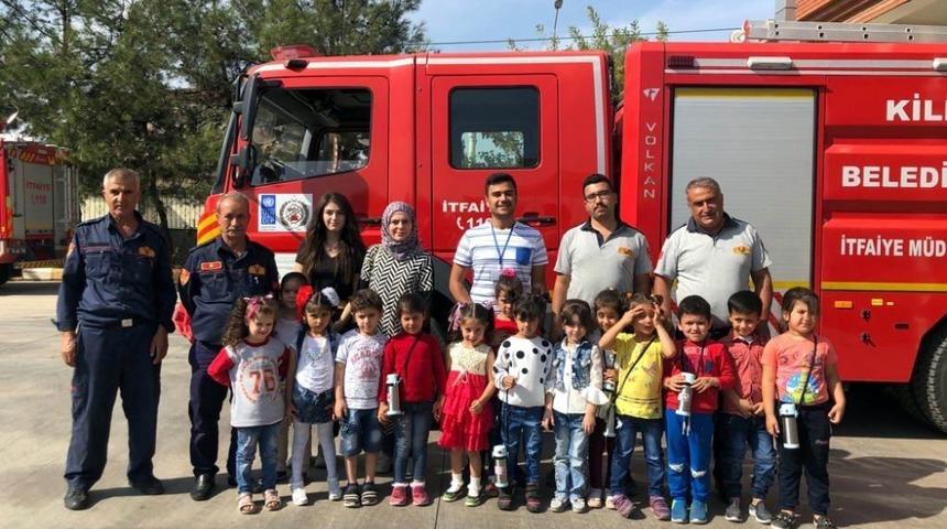 Okul &ouml;ncesi eğitimi g&ouml;ren &ouml;ğrencilerine yangın eğitimi