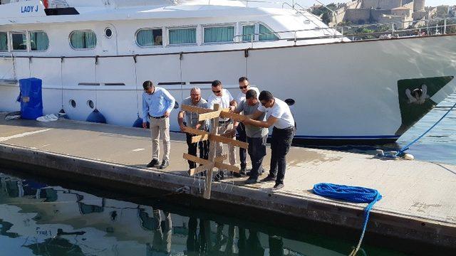Çeşme’de mercan yuvaları marina içine yerleştirildi