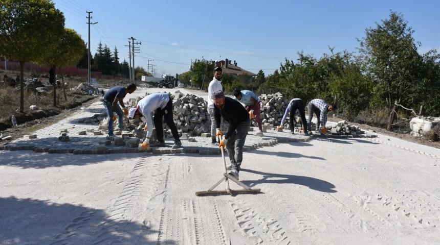 İnönü’de kilit taş çalışmaları devam ediyor