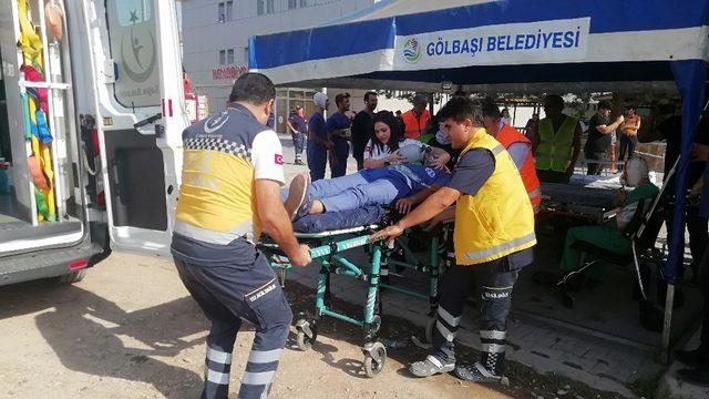 Gölbaşı Devlet Hastanesinde deprem ve yangın tatbikatı