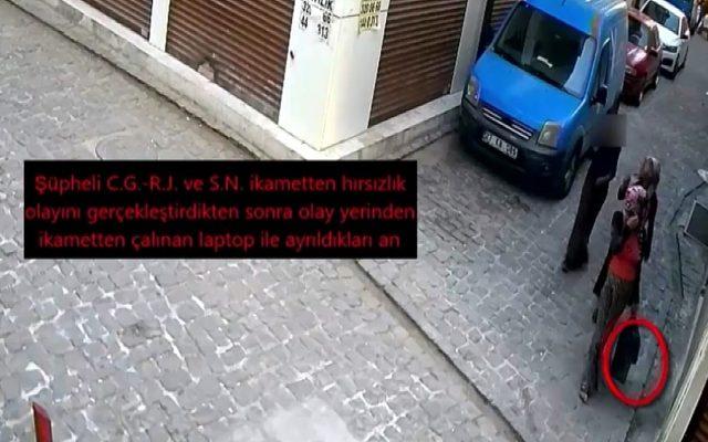 Dizüstü bilgisayar hırsızları önce kameralara sonra da polise yakalandı