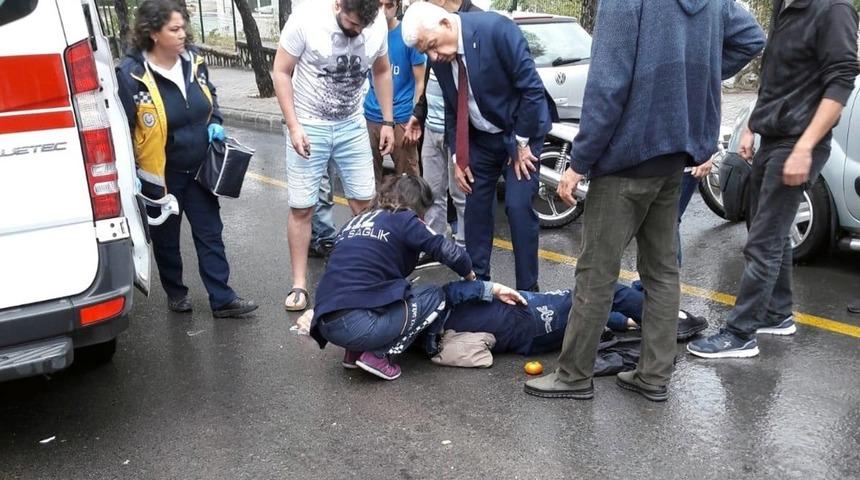 Kazazedeye ilk m&uuml;dahale Doktor Başkandan