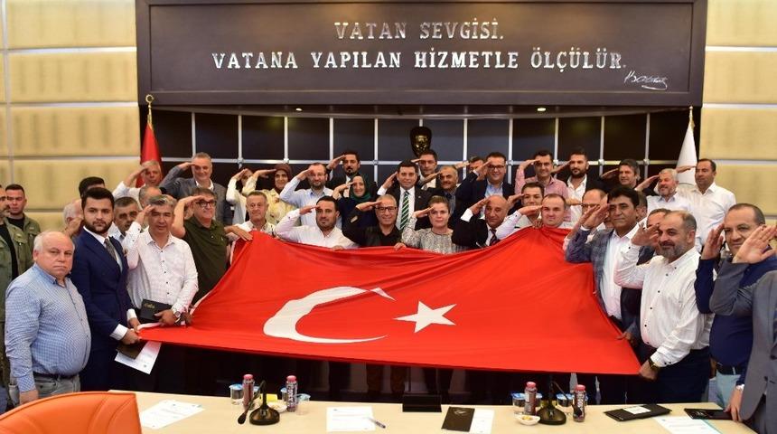 Kepez Meclisi Barış Pınarı Harekatı kapsamında &lsquo;Tek y&uuml;rek&rsquo; oldu