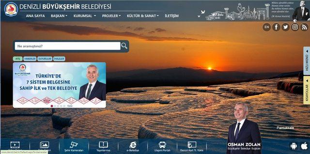 Denizli Büyükşehir Belediyesi’nin web sitesi yeni yüzüyle hizmette