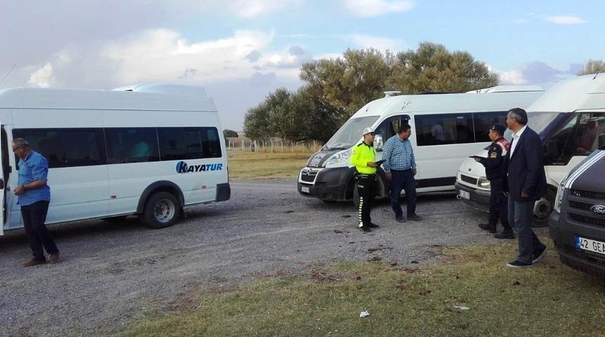 Kulu’da okul servisleri denetlendi