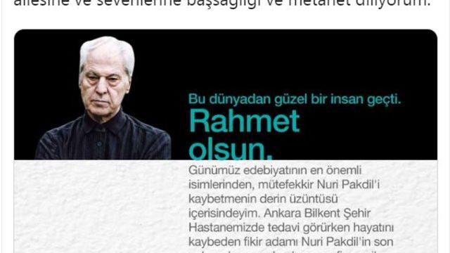 Yazar Nuri Pakdil hayatını kaybetti (2)