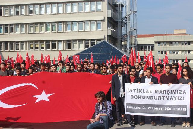 Boğaziçi Üniversitesi'nde İstiklal Marşına hakarete tepki