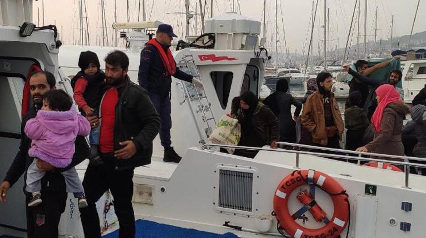 İzmir açıklarında 173 kaçak göçmen yakalandı