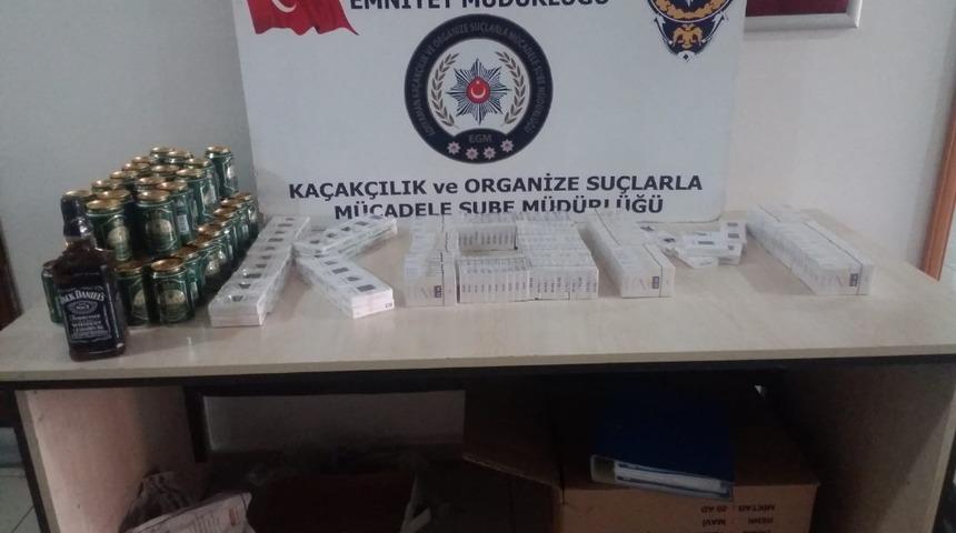Kaçak sigara ve içki ele geçirildi