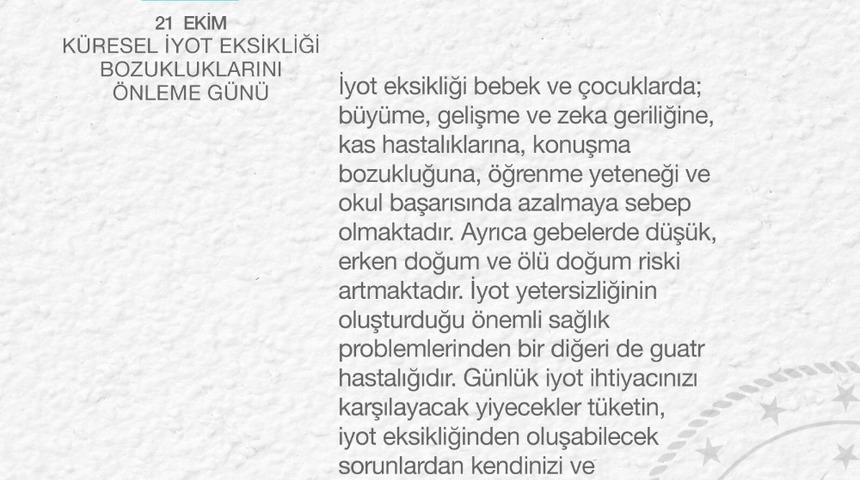 Bakan Koca&rsquo;dan iyot uyarısı