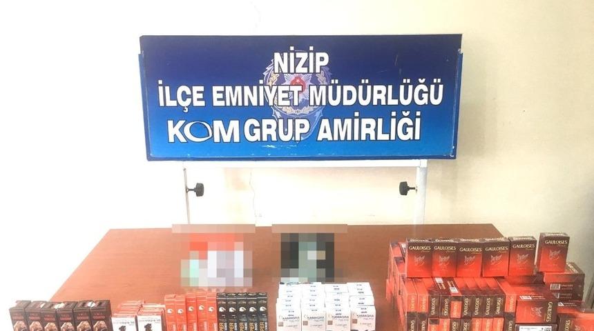 Nizip&rsquo;te ka&ccedil;ak sigara ve cinsel uyarıcı hap ele ge&ccedil;irildi