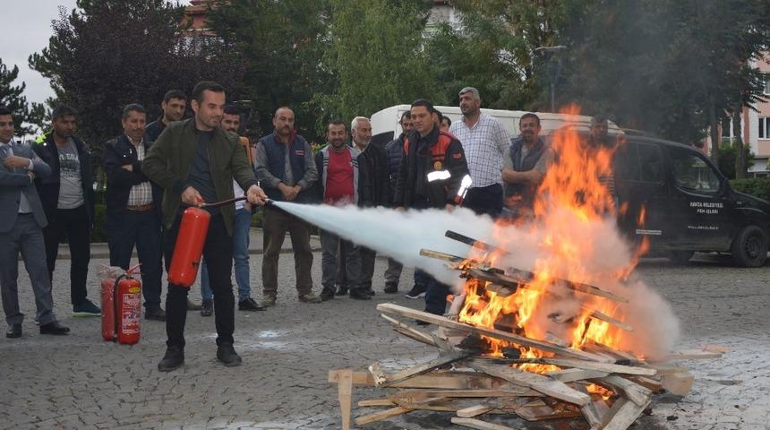 Havza’da yangın eğitimi ve tatbikatı