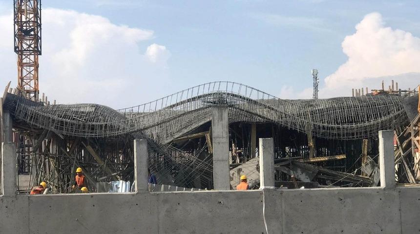 Tarsus’ta hastane ek binası inşaatında çökme