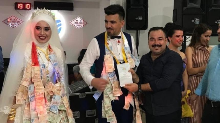 Gelinle damada para değil 3 bin TL değerinde tohum paketi taktı