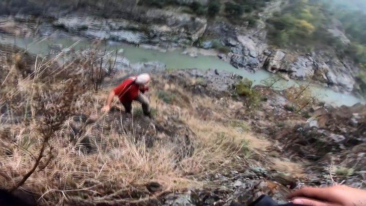 Karabük'te drone kurtarma operasyonu! Uçuruma tırmandılar G5
