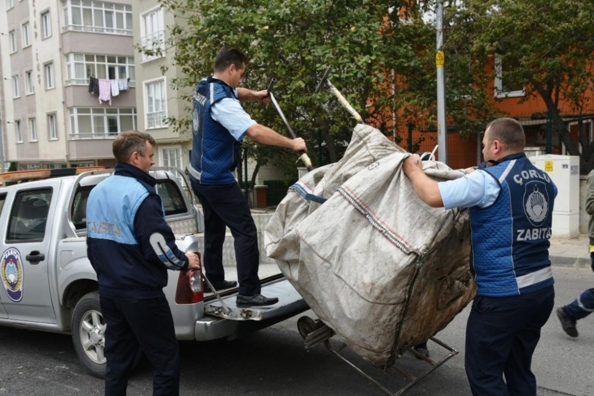 &Ccedil;orlu&rsquo;da atık toplayıcılarına denetim