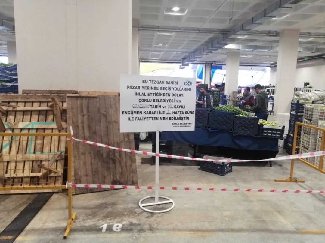 Kurallara uymayan pazarcıya ceza