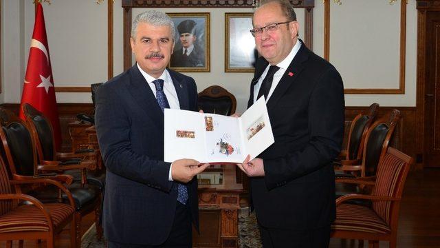 PTT Baş Müdürü Gümüşoğlu, 179. yıl kutlamaları kapsamında Vali Akın’ı ziyaret etti