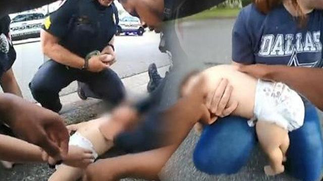 ABD polisi, nefes borusuna kraker kaçan bebeği böyle kurtardı