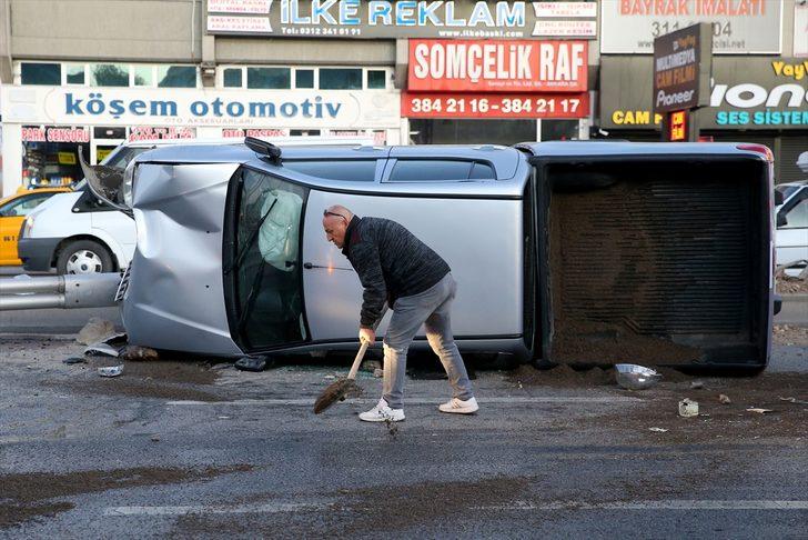 Belediye personelini taşıyordu! Ankara'da feci kaza G1