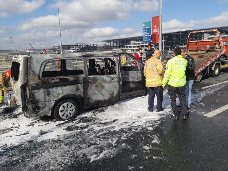 İstanbul Havalimanı girişinde korkutan anlar! Yangın polis aracına sıçradı G1