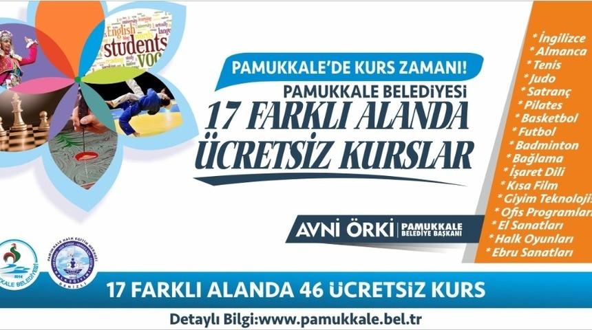 Pamukkale Belediyesinden 17 farklı alanda 46 ücretsiz kurs