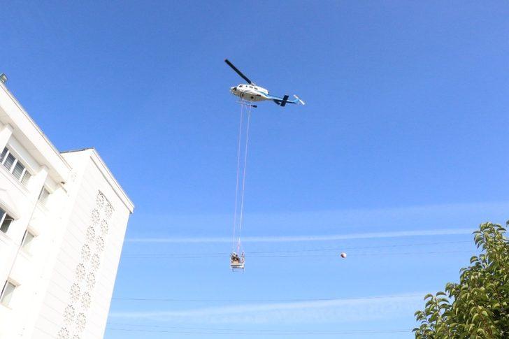 Sinop’ta yüksek gerilim hattına havadan müdahale G1