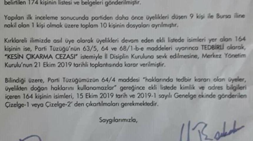 CHP&rsquo;de 164 kişiye ihra&ccedil; istemi