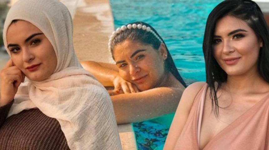 Hanife mini etekli pozunu paylaşmaya doymadı