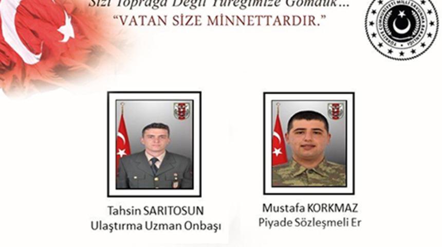 Suriye ve Hakkari'den acı haber! 2 asker şehit oldu