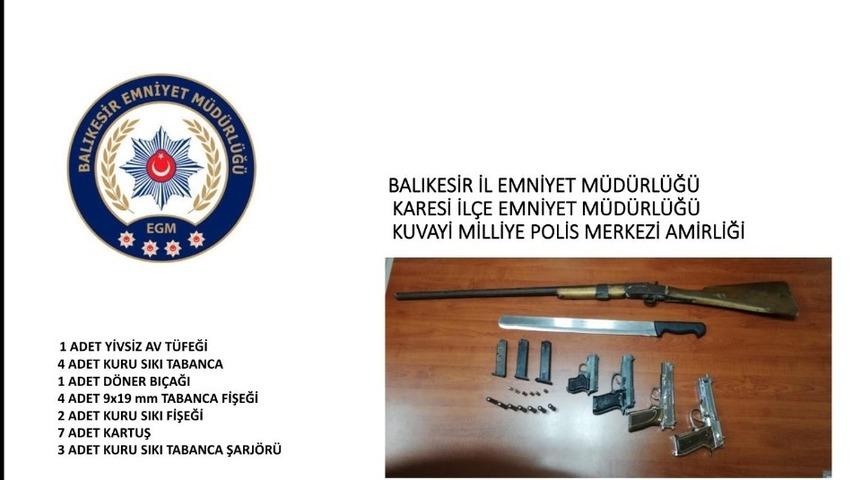 Polis uygulamasında 5 silah yakalandı