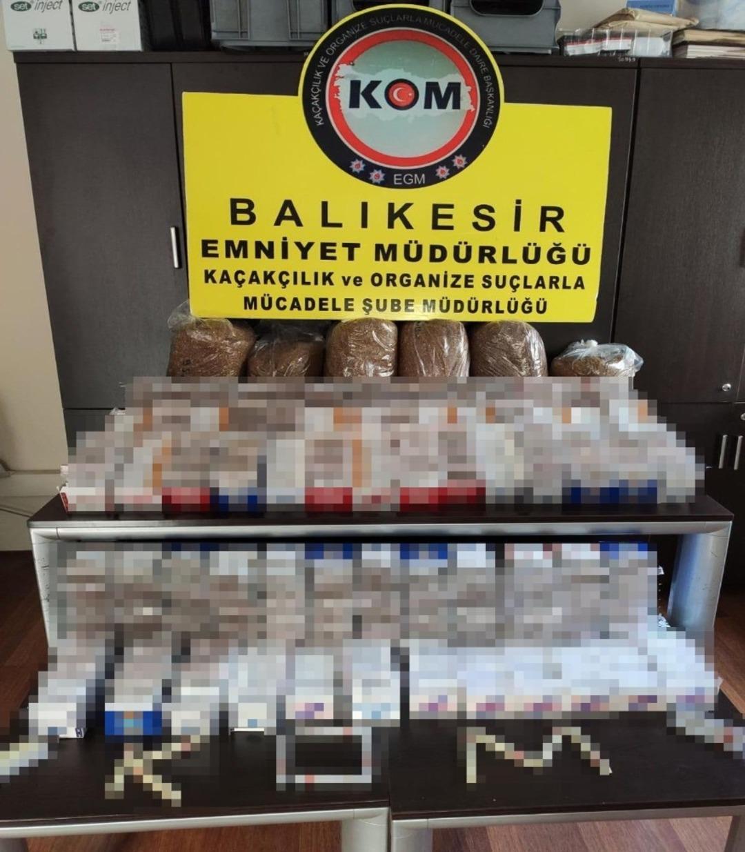 Balıkesir polisinden ka&ccedil;ak sigara ve i&ccedil;ki operasyonu