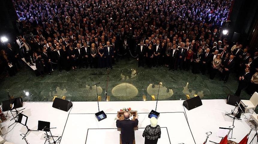Cumhurbaşkanlığı'ndaki törende dikkat çeken detay
