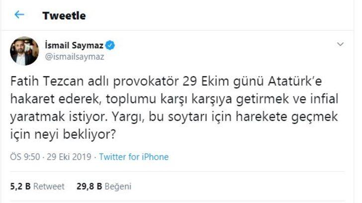 Fatih Tezcan'dan infial yaratan Atatürk mesajı! Twitter'da tepkiler çığ gibi G2