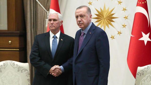 Cumhurbaşkanı Erdoğan ve ABD Başkan Yardımcısı Mike Pence, 17 Ekim'de Ankara'da görüşmüştü.