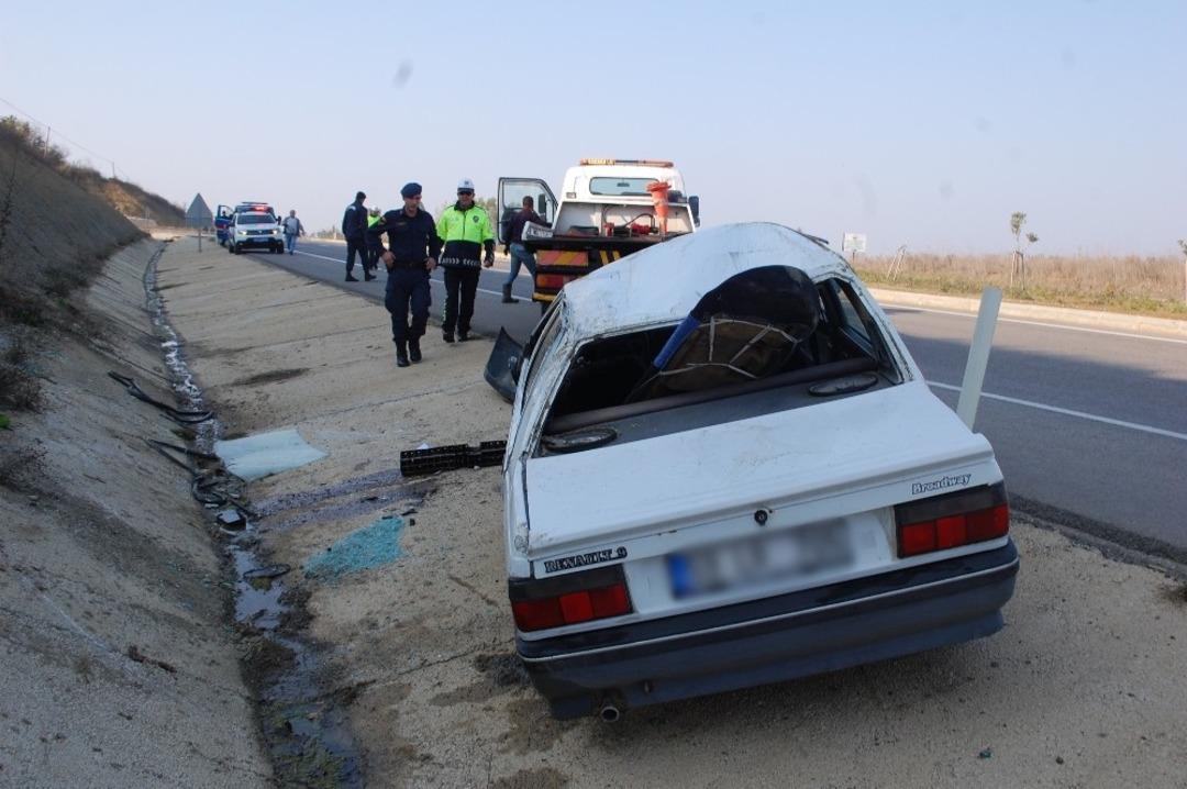 Tekirdağ&rsquo;da otomobil takla attı: 2 yaralı