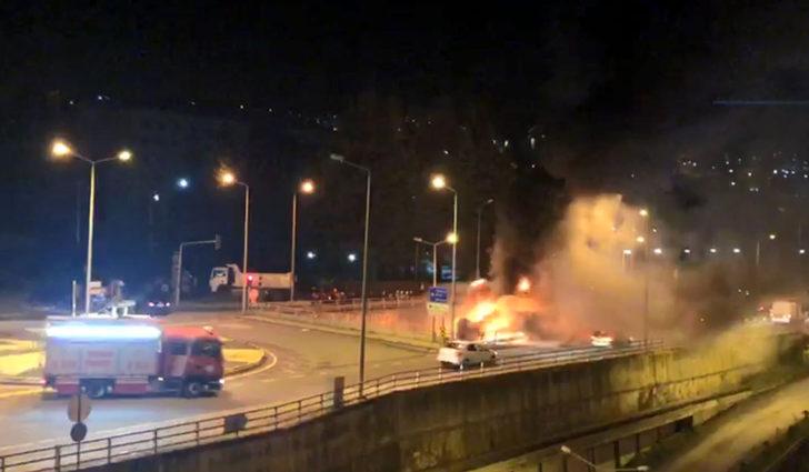 Seyir halindeki yolcu otobüsü alev alev yandı! G5