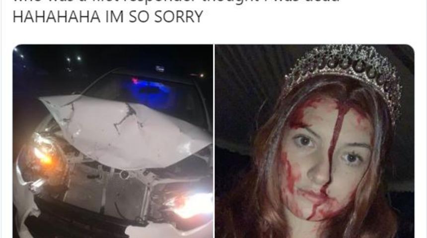 Cadılar Bayramı kost&uuml;m&uuml; y&uuml;z&uuml;nden &ouml;ld&uuml; sanıldı