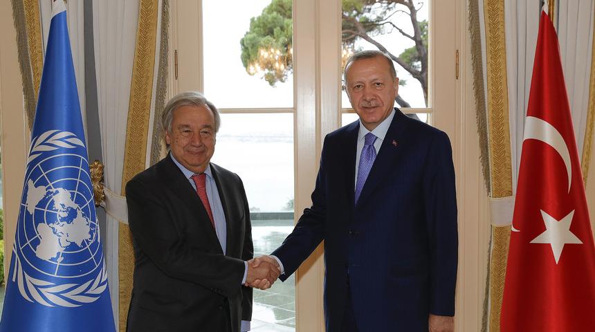 Cumhurbaşkanı Erdoğan, BM Genel Sekreteri Guterres'i kabul etti