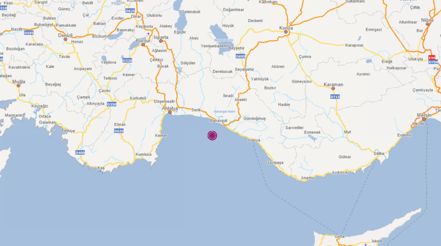 Son dakika: Antalya'da 3.8 büyüklüğünde deprem! (AFAD-Kandilli son depremler)