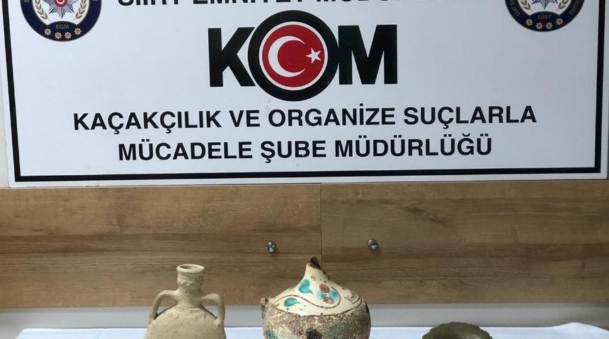 Siirt&rsquo;te tarihi eser niteliği olan 3 obje ele ge&ccedil;irildi