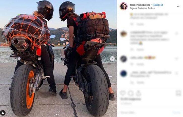 Rus fenomen Tanechka Ozolina motosikletiyle Trabzon'da yol sordu, sosyal medyada olay oldu! G4