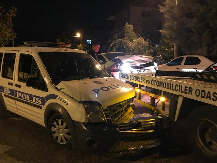 Denizli'de şüphelinin aracıyla çarptığı ekip otosundaki 2 polis yaralandı G4