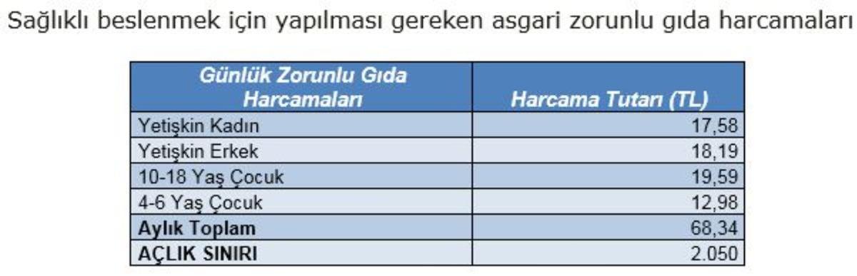 Bisam: D&ouml;rt kişilik ailenin sağlıklı beslenmesi 2,050 liraya &ccedil;ıktı