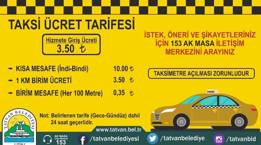 Tatvan&rsquo;daki &ldquo;ticari taksilere&rdquo; yeni fiyat d&uuml;zenlemesi