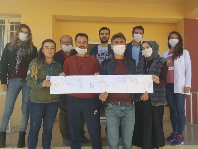 Nusaybin’de öğrenciler, lösemi hastalarına destek için maske taktı