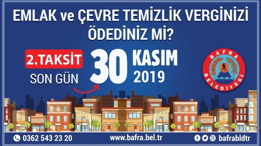 Bafra Belediyesinden emlak ve &Ccedil;TV uyarısı